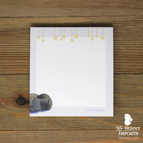 Sleeping black tort lop rabbit 3x3 notepad (50 sheets)