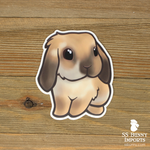 Broken chocolate tort lop bunny sticker