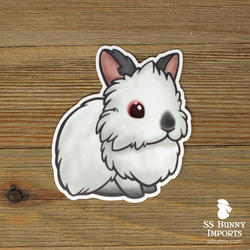 Pointed white lionhead sticker