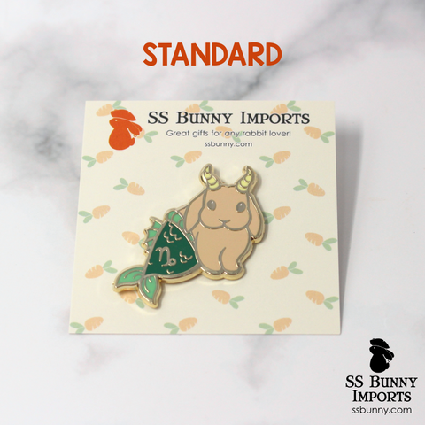 Capricorn bunny horoscope hard enamel pin
