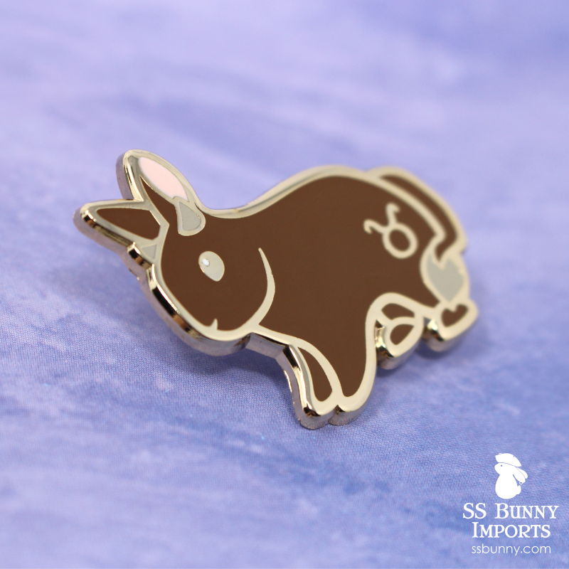 Taurus bunny horoscope hard enamel pin – SS Bunny Imports