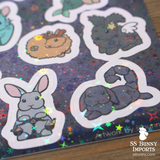 Bunny horoscope holographic sticker sheet - STS02
