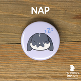 Lop bunny emote pinback buttons