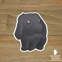 Black lop bunny sticker