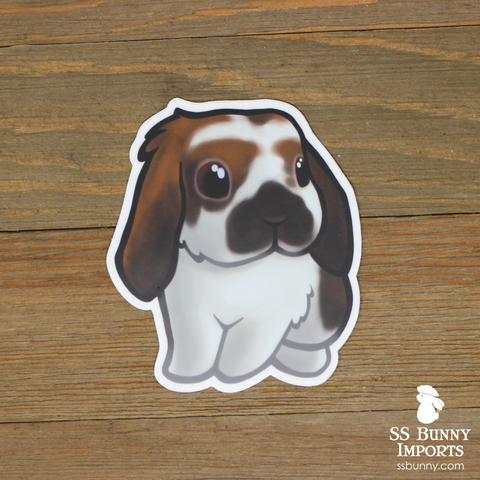 Broken chocolate tort lop rabbit sticker