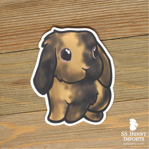 Black Japanese harlequin lop rabbit sticker