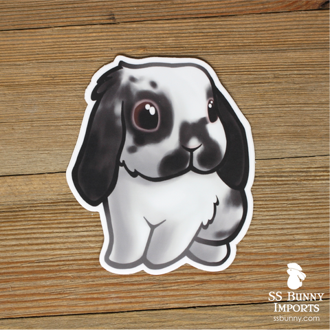 Broken black lop rabbit sticker