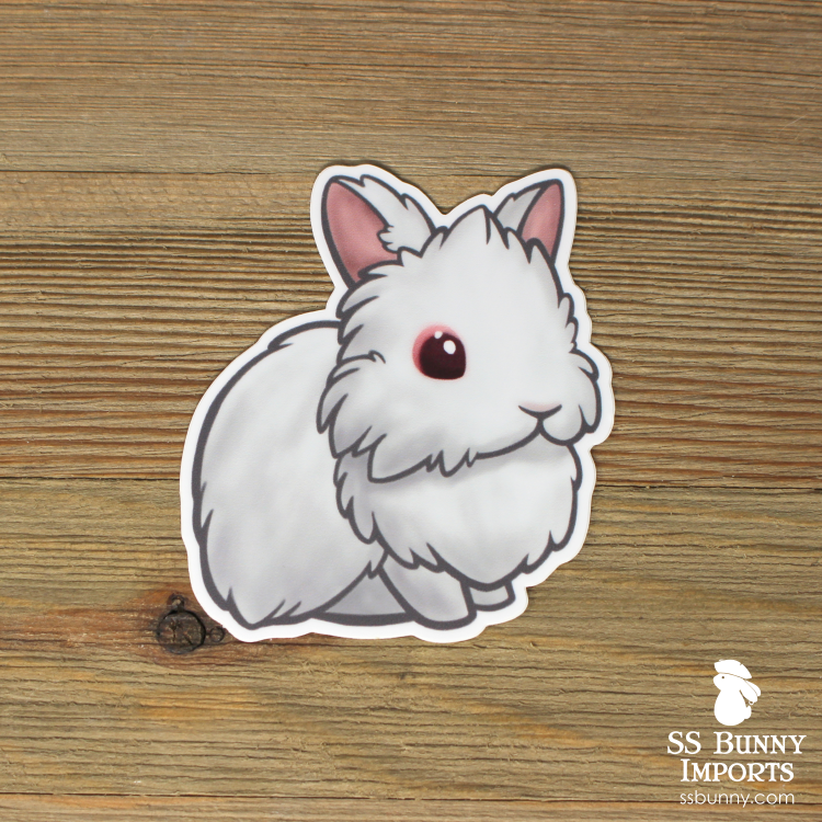 Red-eyed white lionhead sticker – SS Bunny Imports