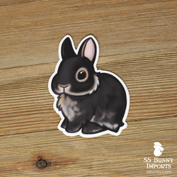 Black otter dwarf bunny sticker