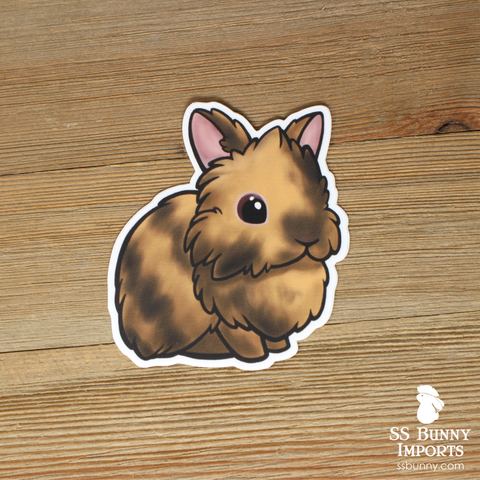 Black Japanese harlequin lionhead sticker