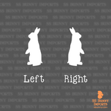 Alert bunny silhouette decal