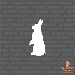 Alert bunny silhouette decal