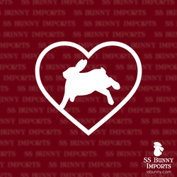 Rabbit binky heart decal