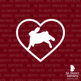 Rabbit binky heart decal