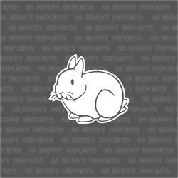 Stick figure dwarf rabbit decal, inverse