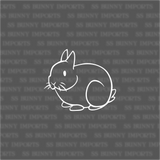 Stick figure dwarf bunny decal