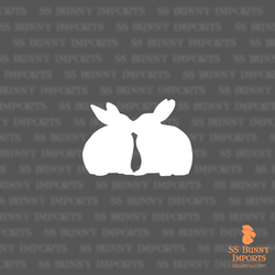 Kissing bunnies silhouette decal