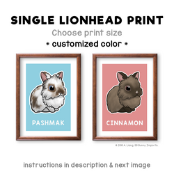 Single lionhead rabbit print - customized color