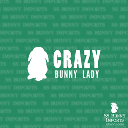 Crazy lop bunny lady decal, full text