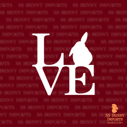 Half lop bunny love decal