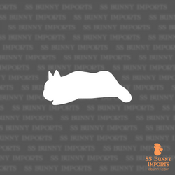 Napping dwarf bunny silhouette decal