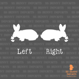 Outside bunny sniffing flower silhouette decal