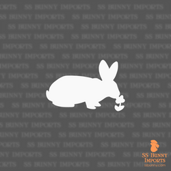 Outside bunny sniffing flower silhouette decal
