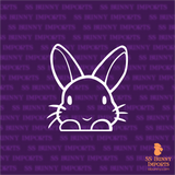 Peeking rabbit decal