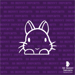 Peeking dwarf bunny decal