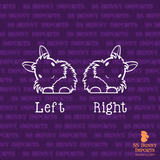 Peeking head tilt lionhead rabbit decal