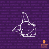 Peeking head tilt rabbit decal