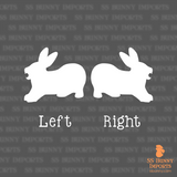 Yawning rabbit silhouette decal