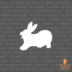 Yawning rabbit silhouette decal