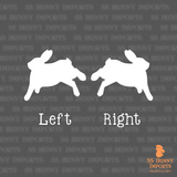 Bunny binky silhouette decal
