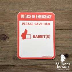 Please save our rabbits, in case of emergency sticker