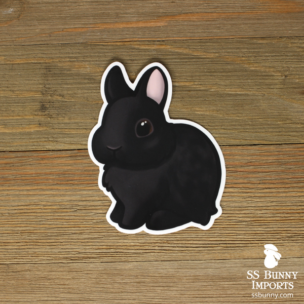 Black dwarf bunny sticker