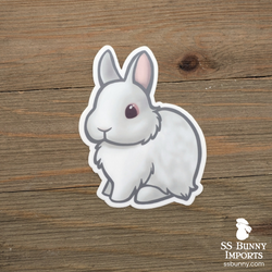 Red-eyed white dwarf rabbit sticker
