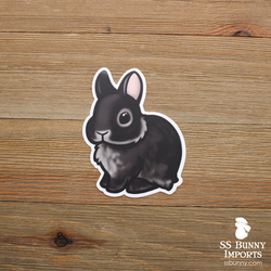 Black silver marten dwarf bunny sticker