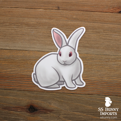 Red-eyed white large rabbit sticker