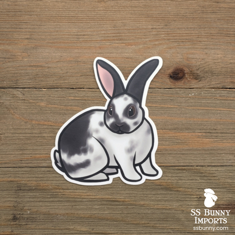 Broken black large rabbit sticker