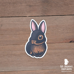 Black tan rabbit sticker