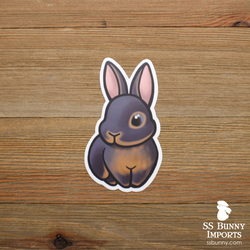 Blue tan rabbit sticker