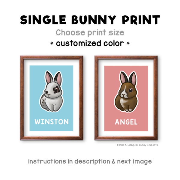 Single bunny print - customized color