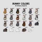 Single bunny pinback button - existing rabbit design, custom name