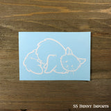 Rolling fluffy cat decal