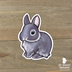 Blue silver marten dwarf bunny sticker