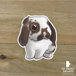 Broken chocolate lop rabbit sticker