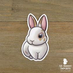 Broken cream rabbit sticker