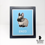 Single dwarf rabbit print - customized color