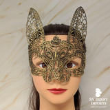 Lace bunny masquerade mask - silver
